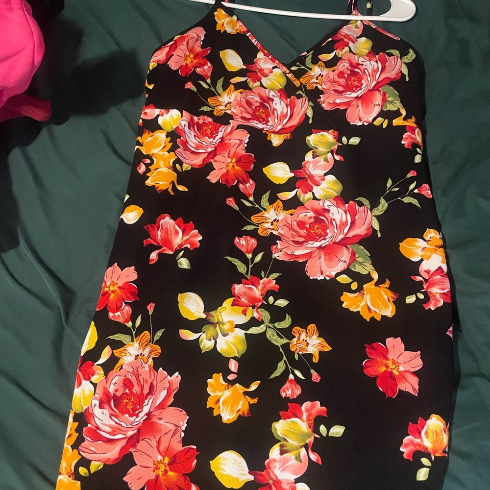 Floral Black Dress